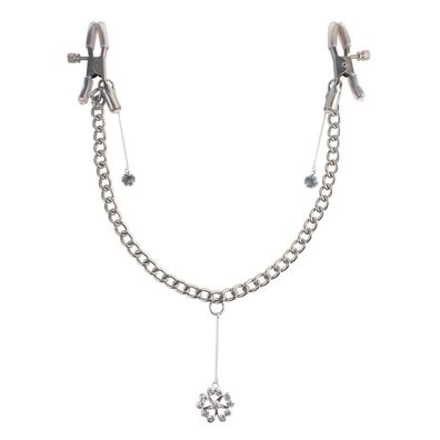 Nippelklemmen einstellbar mit Kette Crystal Nipple Clamps