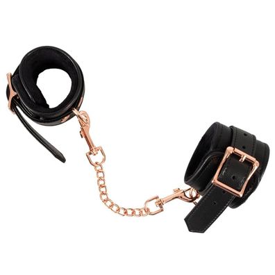Gepolsterte Handfesseln Cuffs Schwarz Leder Optik