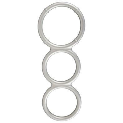Metallic Silicone Triple cock/ball ring