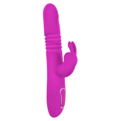 Thrusting Pearl Rabbit Vibrator Vibrator mit Stoßfunktion und Klitorisreizer pink