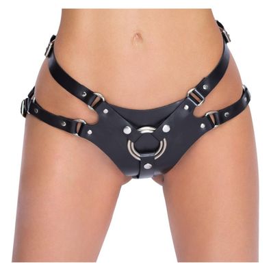 Strap-on aus Leder L/XL Harness schwarz