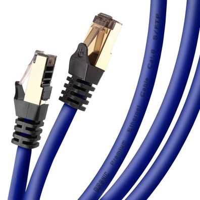 Duronic CAT8 BE 3m Ethernetkabel LAN Kabel 40Gbps RJ45 Netzwerkkabel S/FTP