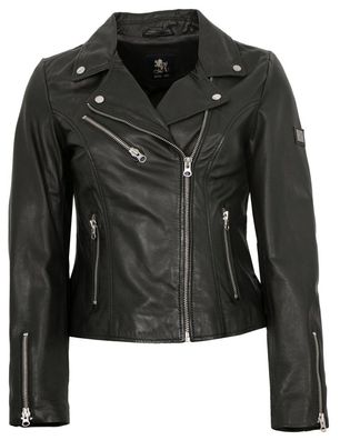 OTTO KERN - Damen Lederjacke Bikerjacke Lammnappa schwarz