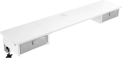Duronic DD2 WE Schreibtischaufsatz Monitorerhöhung Gaming Home Office Organizer