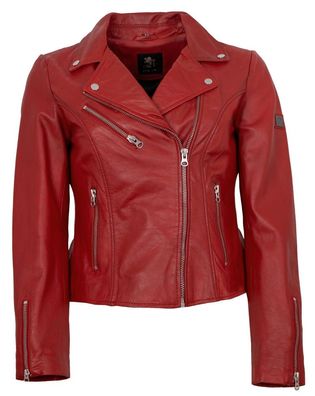 OTTO KERN - Damen Lederjacke Bikerjacke Lammnappa rot