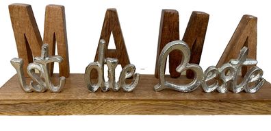 Mama ist die Beste Deko Schriftzug Mangoholz Dekoration Muttertag Muttertagsgeschenk