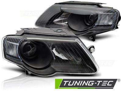 Black Design Scheinwerfer für VW Passat 3C B6 05-10 Schwarz