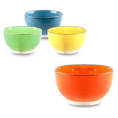 4 teilig Müslischale Dessertschale Keramik NudelSchüssel 700 ml Bunt