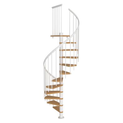 Dolle Spindeltreppe Montreal Buche/weis 252-282cm Geschosshoehe Ø120cm