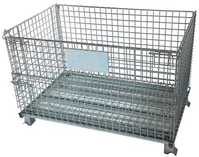 qteck faltbare Gitterbox 1200x800x800mm stapelbar und fahrbar