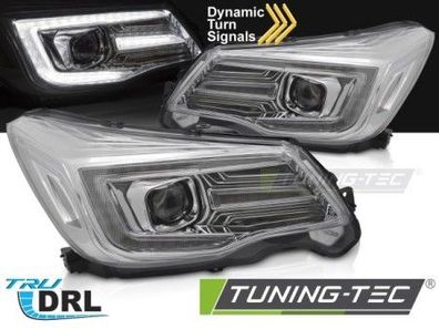 LED Upgrade Tagfahrlicht Scheinwerfer Set für Subaru Forester 13-18 chrom mit. dyn