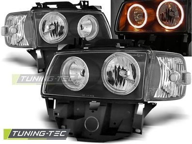 Upgrade Design Angel Eyes Scheinwerfer für VW T4 Bus 96-03 (langer Vorderwagen) schw
