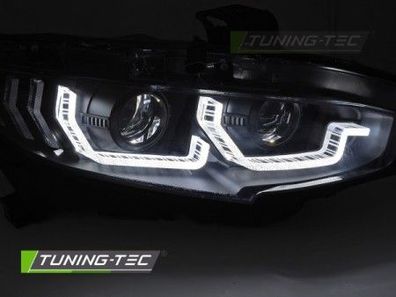 Upgrade Design Tagfahrlicht Scheinwerfer Set für Honda Civic X 16-21 schwarz mit dyn