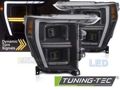 VOLL LED Tagfahrlicht Design Scheinwerfer Set für Ford F150 MK14 20-23 schwarz mit d