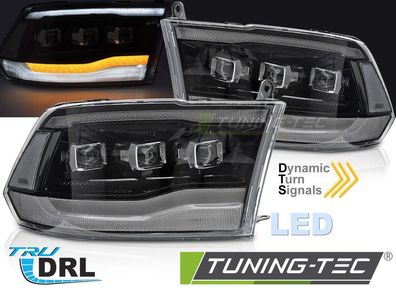 VOLL LED Tagfahrlicht Scheinwerfer Set für Dodge RAM 09-18 schwarz mit dyn. Blinker