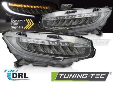 VOLL LED Tagfahrlicht Scheinwerfer Set für Honda Civic X 16-21 chrom mit dyn. Blinke