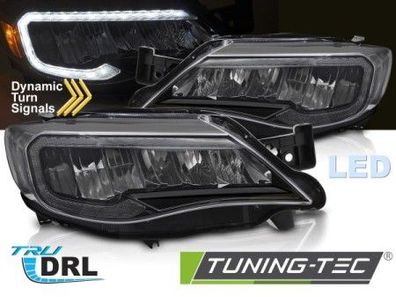 VOLL LED Tagfahrlicht Scheinwerfer Set für Subaru WRX 08-14 schwarz mit dyn. Blinker