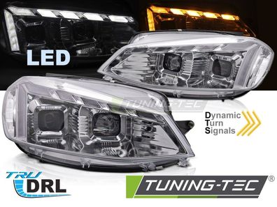 VOLL LED Tagfahrlicht Scheinwerfer Set für VW Golf 7.5 (Facelift) 17-19 chrom mit LE