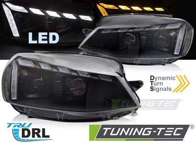 VOLL LED Tagfahrlicht Scheinwerfer Set für VW Golf 7.5 (Facelift) 17-19 schwarz mit