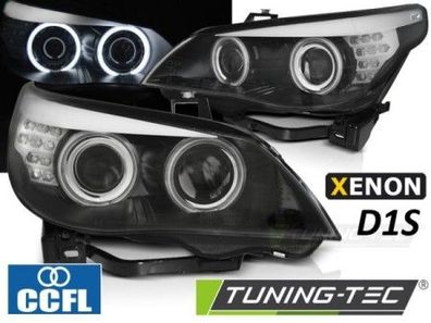 XENON D1S CCFL Angel Eyes Scheinwerfer für BMW 5er E60/E61 05-07 schwarz