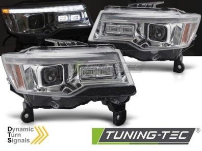 Xenon-LED Tagfahrlicht Design Scheinwerfer Set für Jeep Grand Cherokee WK2 16-21 chr