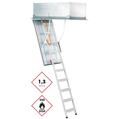 Minka Dachbodentreppe Type 15 Exklusiv Brandhemmend mit Leiter aus Stahl Deckenoeffn