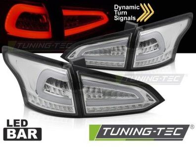 Voll LED Lightbar Design Rückleuchten Ford Focus MK3 Turnier (Kombi) 11-18 chrom/kla