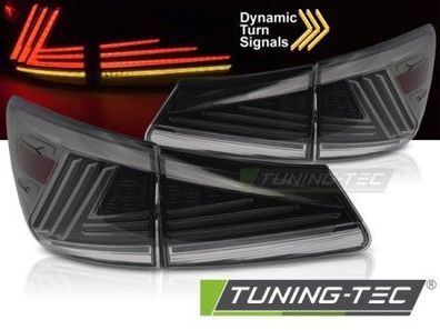 VOLL LED Lightbar Design Rückleuchten für Lexus IS 06-13 schwarz/rauch mit dyn. Bli