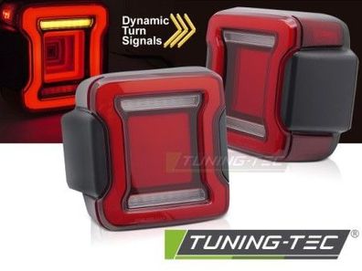 VOLL LED Lightbar Design Rückleuchten Set für Chrysler Jeep Wrangler JL 18-23 rot m