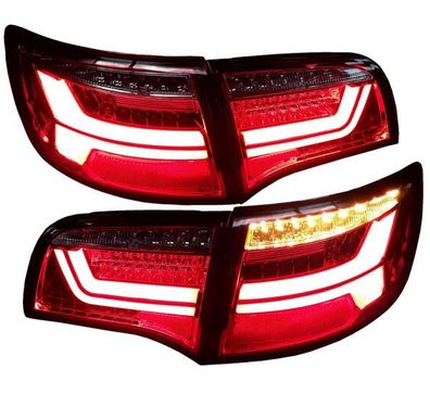 VOLL-LED Lightbar Design Rückleuchten für Audi A6 4F Avant (C6) 04-11 rot/klar dyna