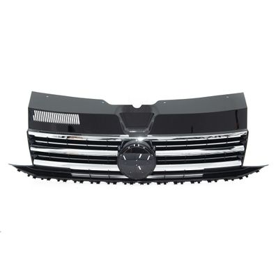 Upgrade Design Kühlergrill für Volkswagen T6 15-19 Hochglanz-schwarz mit Chromleist