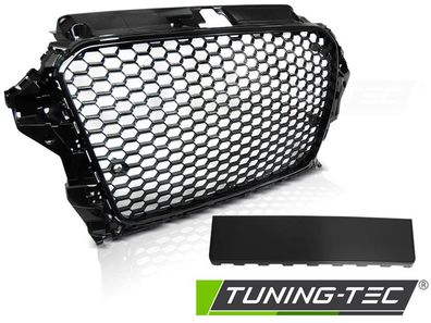 Upgrade Sportgrill / Kühlergrill für Audi A3 8V 12-16 Hochglanz schwarz in Wabendes