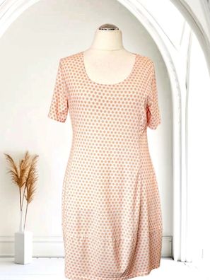 Italy Ballonkleid Kleid Longtunika Julia Wang kurzarm orange Blüten Weiß Gr. XL