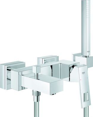 Grohe Wannen-Hebelmischer Eurocube Wandmontage mit Brausegarnitur VC