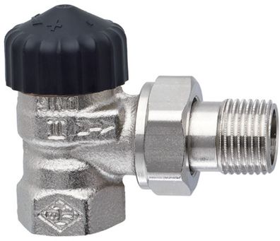 IMI Heimeier Thermostatventil-Unterteil Standard, Rotguss vernickelt, Eckform 1