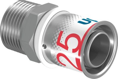 Uponor Übergangsnippel S-Press PLUS aus Messing, verzinnt 25mmx3/4 AG