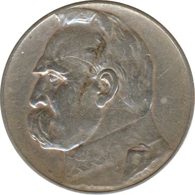 Polen 5 Zlotych 1935 Jozef Pilsudski Silber*
