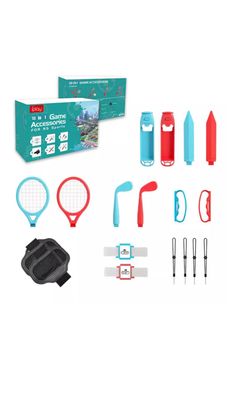 Switch Sports Zubehör Set, Bundle 18 in 1, für Nintendo Switch