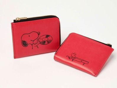 Peanuts Snoopy Geldbörse klein 9x11x1,5 cm Snoopy - DJ Record - veganes Leder