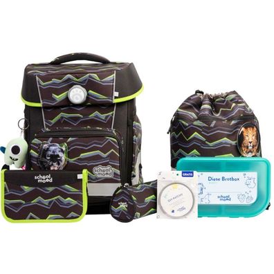 SCHOOL-MOOD Champion Maxx Pro Schulranzen-Set 7-tlg. Finn Raubkatze