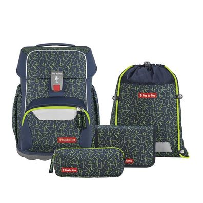 Step by Step Basis Schulranzen-Set 4 tlg. Green Geometric