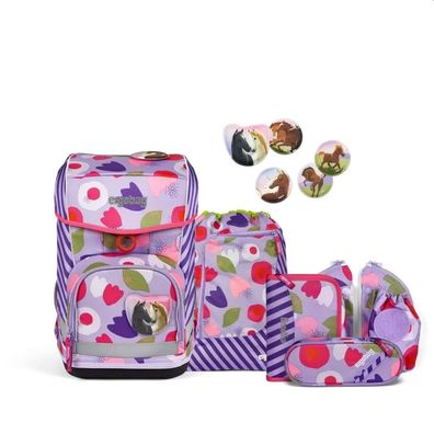 ergobag Cubo Light Schulrucksack Set 6tlg. Blütenzaubär