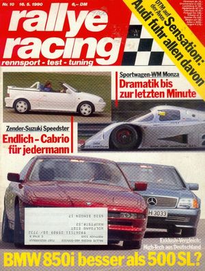 Rallye Racing 10 / 1990, BMW, Mercedes, Suzuki, Porsche 944, Audi, DTM