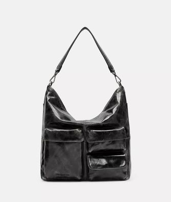 Liebeskind Berlin Leder Lack Distresse M Hobo Graphit