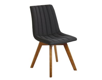 Esszimmerstuhl Schwarz Stühle Polsterbezug Holzbeine Calgary Retro NEU