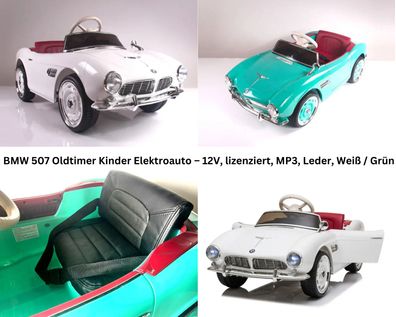 BMW 507 Oldtimer Kinder Elektroauto - 12V, lizenziert, MP3, Ledersitz, EVA, 35W