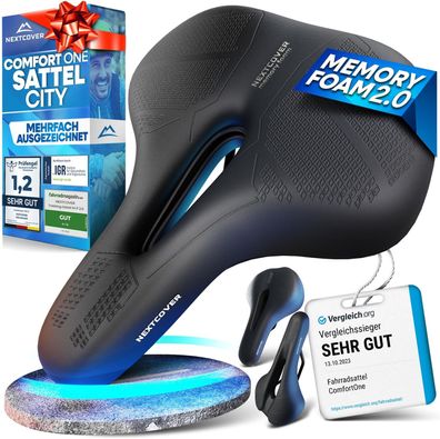 Nextcover Fahrradsattel City Memory-Foam 2.0 Fahrrad Sattel unisex