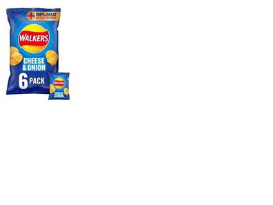 Walkers Cheese & Onion Crisps 6 x 25g