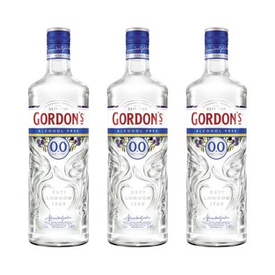 Gordons Gin Alkoholfreier 0,0 %vol 0,7l 3x Alkoholfreier Set, 3 Flaschen ohne Alkohol