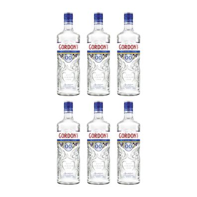 Gordons Gin Alkoholfreier 0,0 %vol 0,7l 6x Alkoholfreier Set, 6 Flaschen ohne Alkohol